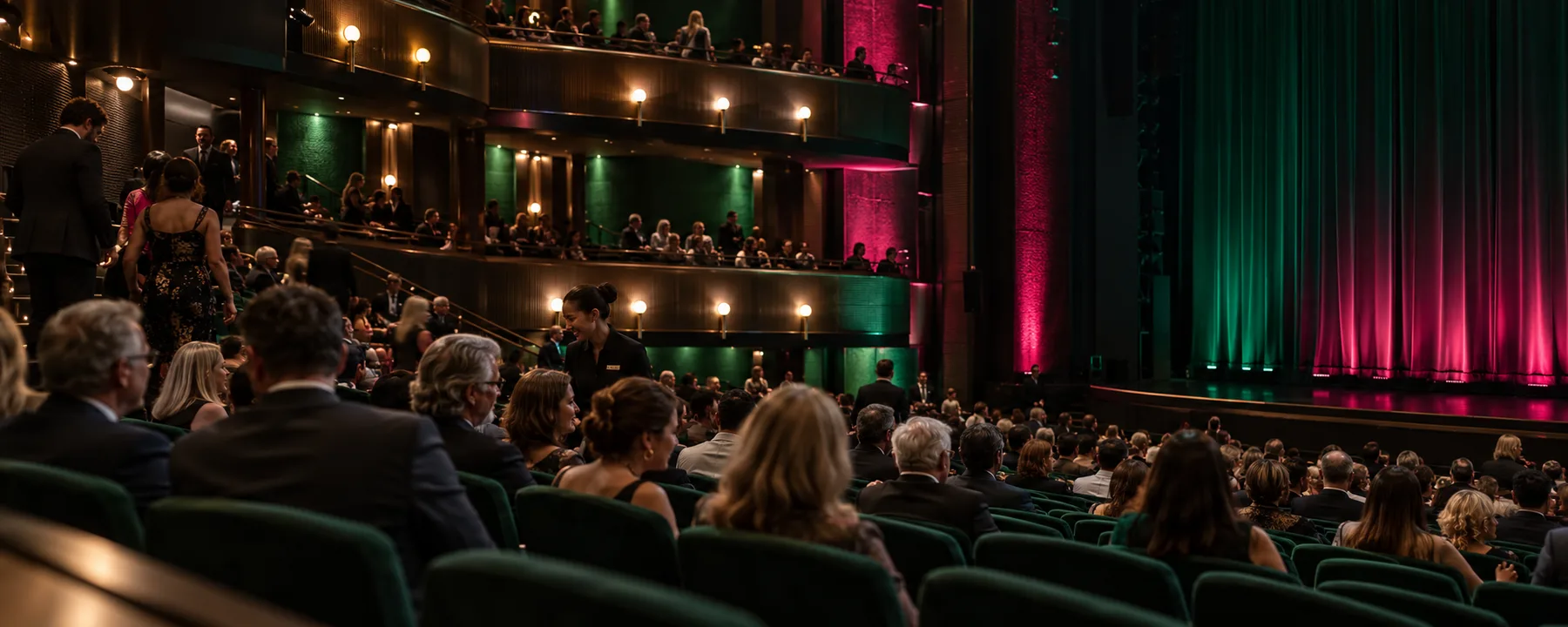 Publikum vor Beginn einer Theatervorstellung